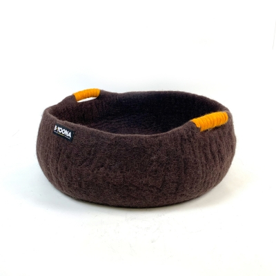Vilten kattenmandje donker bruin Vilten kattenmandje donker bruin